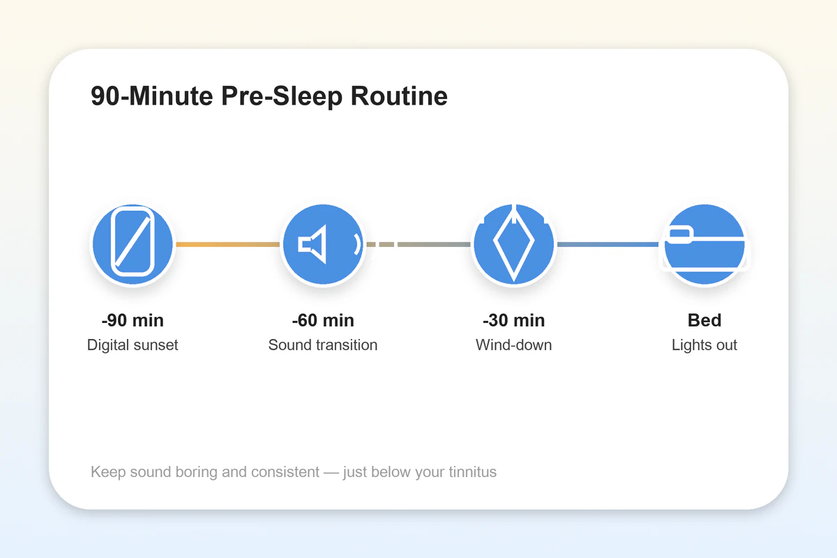 90-minute pre-sleep routine timeline