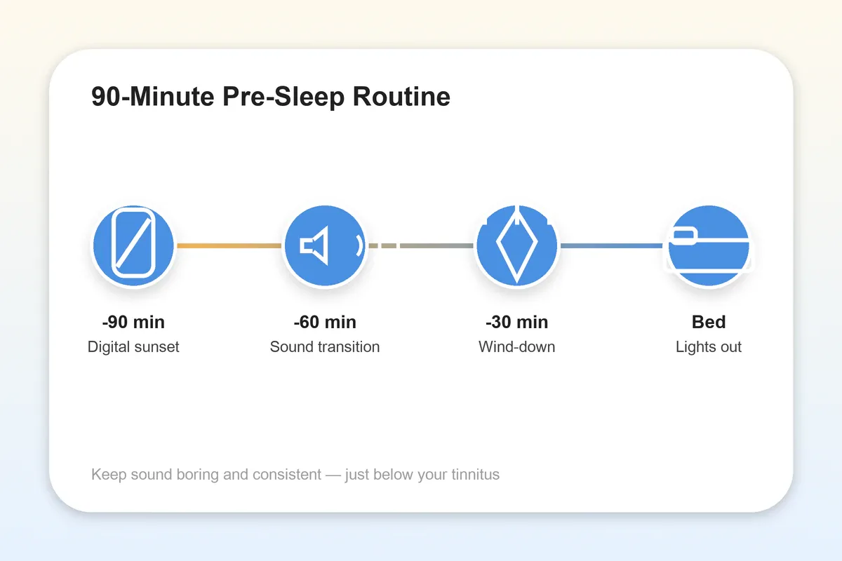 90-minute pre-sleep routine timeline